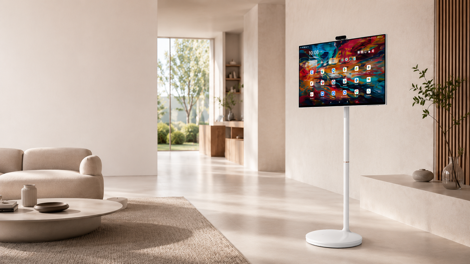 Pantalla inteligente StoreAVC en un salón moderno